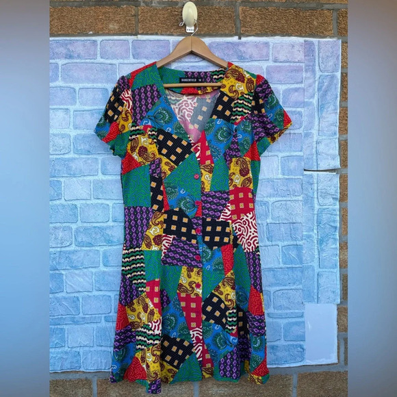 Dangerfield Patchwork Viscose Dress size AU 12/8 - Picture 3 of 13